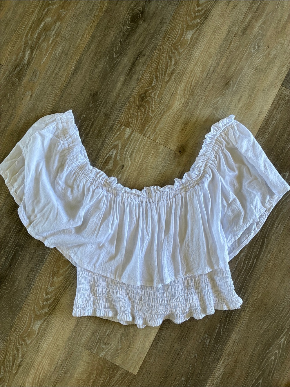 Tiare Hawaii Flowy Off Shoulder Crop Top